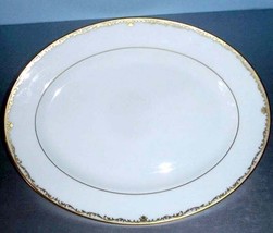 Lenox Coronet Gold Oval Serving Platter 13.25&quot; Scroll Border USA New No Box - $48.41