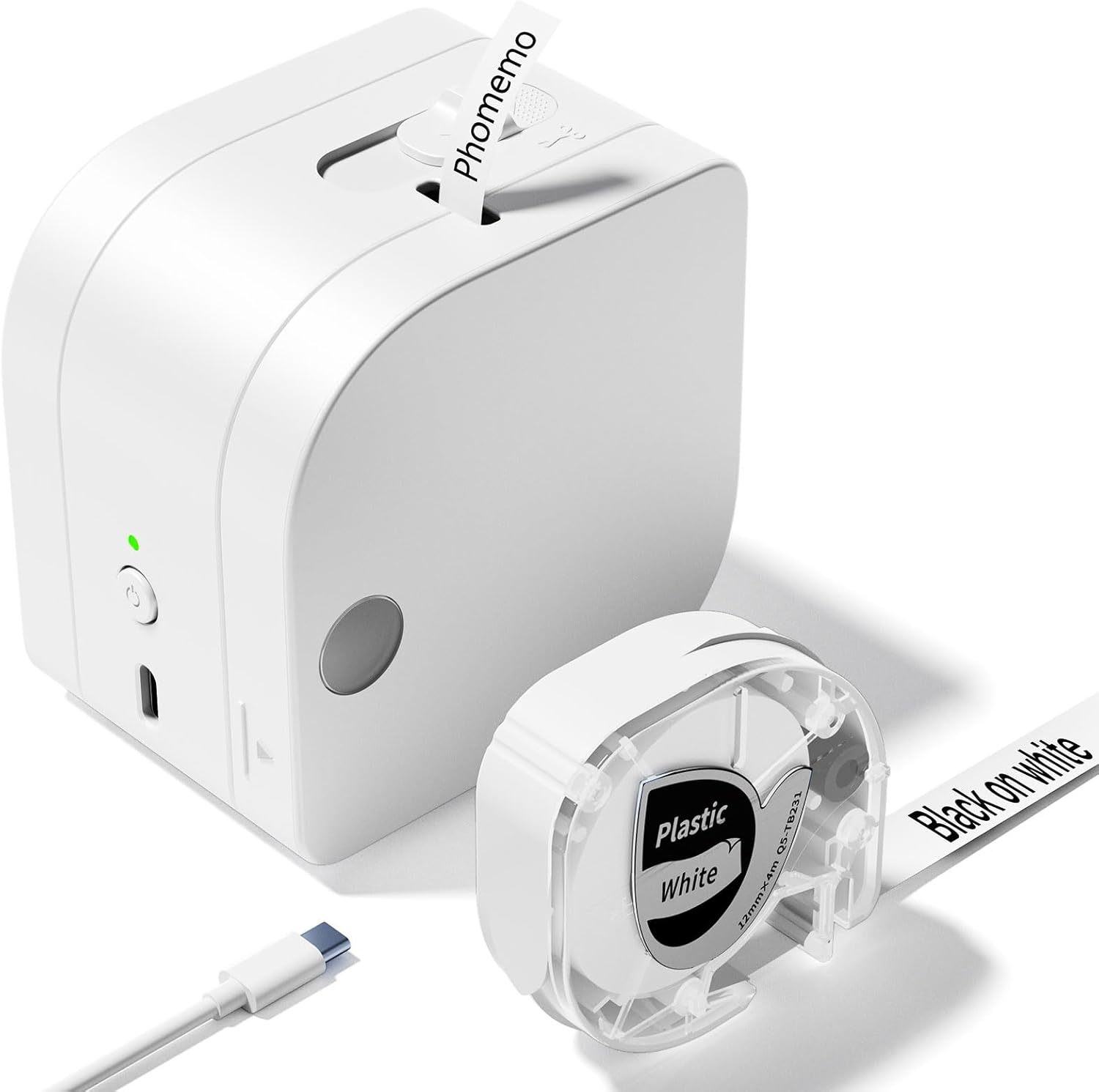 Phomemo P12 Pro Label Maker Machine With Tape, Portable Rechargeable, White - $31.97