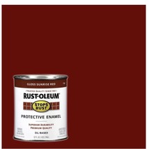 Rust-Oleum Protective Enamel Gloss Interior/Exterior Paint, Sunrise Red, 32 Oz. - $32.95