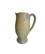 Vintage Corn Cob Pitcher Pottery Yellow Green 1963 Hobbyist Estate - $19.99