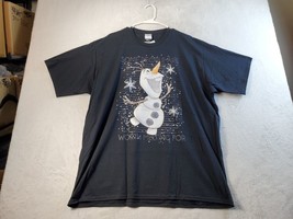 Disney Christmas T Shirt Mens Size 2XL Black Knit Cotton Short Sleeve Cr... - $21.15
