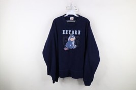 Vintage 90s Disney Winnie the Pooh Womens Large Eeyore Fleece Sweatshirt Blue - $49.45