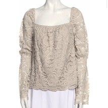 Cupcakes &amp; Cashmere NWT Lace Pattern Square Neck Long Sleeve Blouse Size... - £16.53 GBP