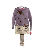 Isaac Mizrahi New York Girls 4T Two Piece Set Outfit Kitten Sweater W Ti... - €19,24 EUR