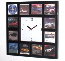 History of classic Ford Mustang Ads Garage Man Cave Clock with 12 pictures - £24.91 GBP