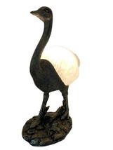 Brass Ostrich Frosted Glass Accent Table Lamp by Terra Cottage - £29.94 GBP