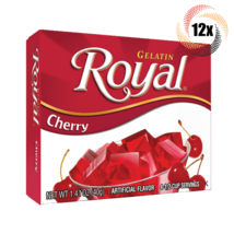 12x Packs Royal Cherry Flavor Fat Free Gelatin | 4 Servings Per Pack | 1.4oz - £21.20 GBP