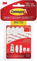 3M 17200ES Command Foam Assorted Refill Strips Small Medium &amp; Large 1 Pack - £7.21 GBP