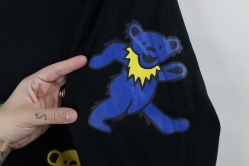 Retro Mens 2XL All Over Print Bear Skull Grateful Dead Band Long Sleeve T-Shirt Item image 4
