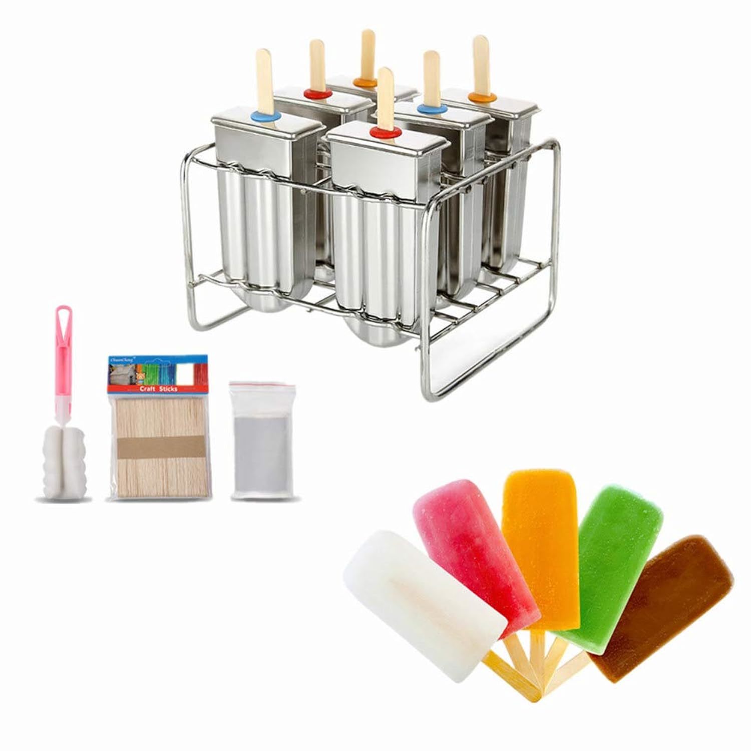 Yosoo Ice Lolly Mold Stainless Steel Popsicle Mold Ice Cream Mould with Stainles