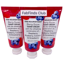 The Nourish Bar Berry Fusion Hand Cream Set Sealed 3.54oz (3x1.18oz) Travel Sz - £12.46 GBP