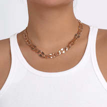 18K Gold-Plated Hammered Curb Chain Necklace - £11.18 GBP