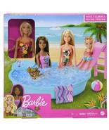 Barbie 11.5-inch Doll Blonde and Pool Playset with Slide Ages 3+ NEW - £25.72 GBP