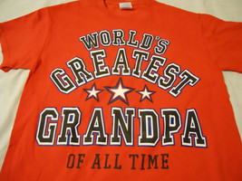 Men&#39;s Tee Shirt Sz S 34-36 Red World&#39;s Greatest Grandpa Of All Time - £9.39 GBP