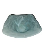 Swirling Art Deco Mint Square Glass Bowl 13&quot; Wide - $50.66 CAD