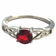 Celtic July Birthstone Ring Womens Red Cubic Zirconia Engagement Band Sizes 5-11 - $19.99