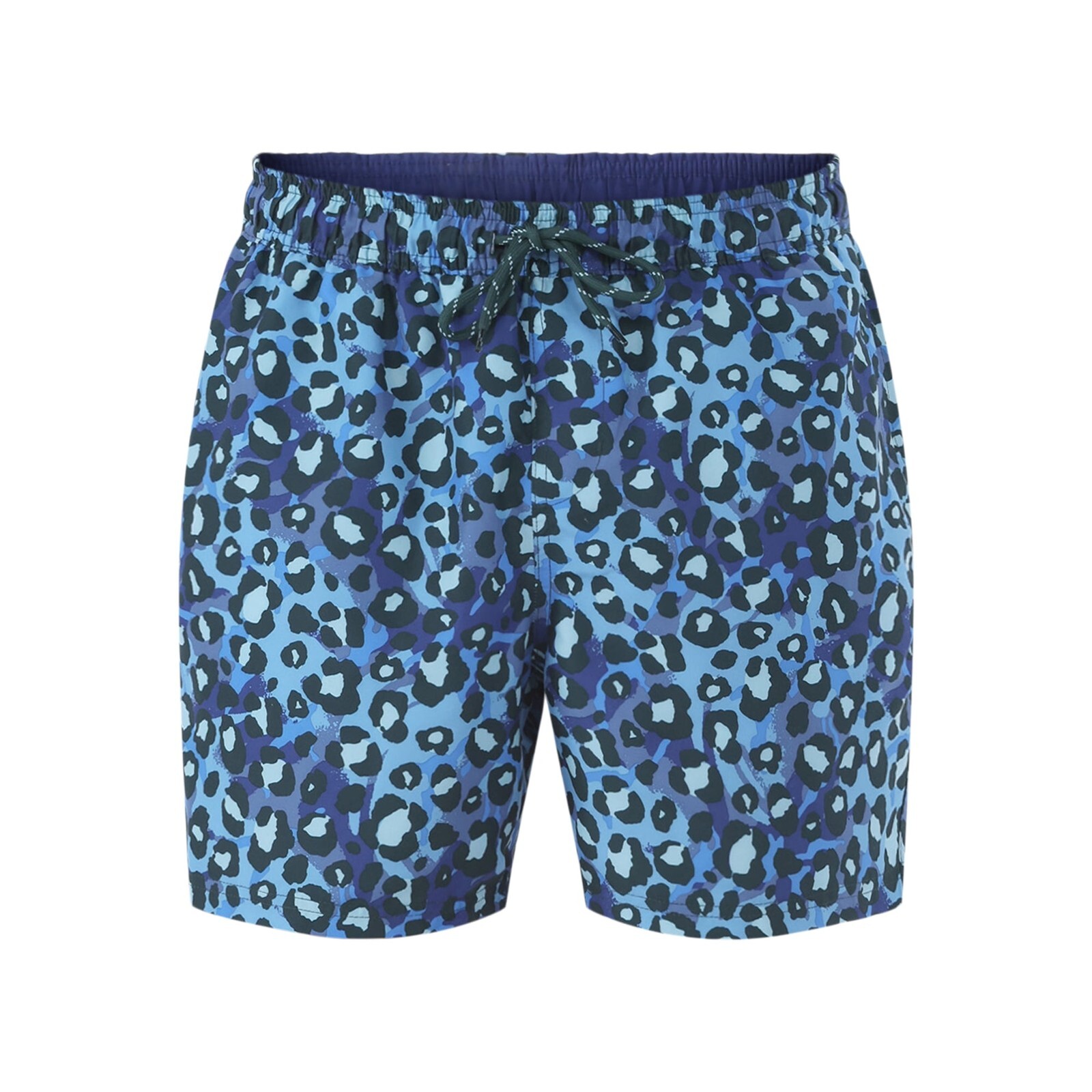 No Boundaries Men's Elastic Waist Swim Trunks 6" Inseam Blue Cheetah 3XL (48-50 Item image 4
