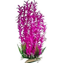 Magenta Aquarium Plant with Base 12 Inch Tall Fish Tank Decoration - $19.75