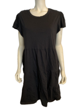 Time &amp; Tru Women&#39;s Tiered Short Sleeve Knit Dress Black Size XL - £14.19 GBP