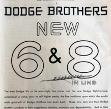 1930 Dodge Brothers 6 &amp; 8 Advertisement Automobilia Eight In Line DWWW10 - $29.99