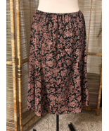 Vintage Rena Rowan 90s skirt dark floral Boho Whimsy Goth Fairy Y2K Large - $39.49 CAD