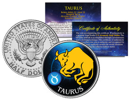 TAURUS Horoscope Astrology Zodiac Kennedy U.S. Colorized Half Dollar Coin - £6.84 GBP