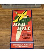 Wholesale Lot Of 500 1940s Red Bill Brand Celery Harry Becker Produce De... - $4,091.42 MXN