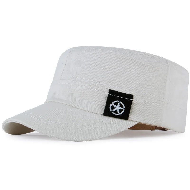 2022  Cap Men For Men Flat Top Hat Vintage Hat Cadet  Patrol Cap Outdoor  cap  D - £83.81 GBP