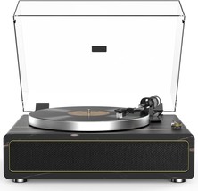 All-In-One Record Player Turntable With Built-In Speakers Vinyl Record Player - $285.99