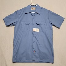 Dickies Authentic Workwear Shirt Mens Size L Large Blue Chambray Short Sleeve - £23.14 GBP
