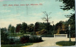 Postcard Rustic Bridge Juneau Park Milwaukee Wisconsin Posted 1912 - £12.63 GBP