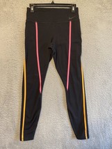 Nike Dri Fit Womens Sz M Black Pink Orange Athletic Workout Leggings Ful... - £10.58 GBP
