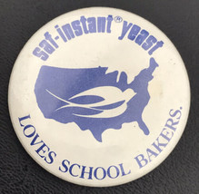 Saf-instant Yeast Pin Button Pinback Vintage Loves School Bakers - £8.64 GBP