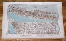 1922 Original Vintage Map Of Java / Batavia Jakarta Djakarta / Indonesia - $27.47