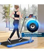 2-in-1 Folding Treadmill with Remote Control and LED Display-Blue - Colo... - $7,570.73 MXN