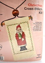 Santa with Christmas Tree Wire Heart Hanger Cross Stitch Kit-Country Wireworks - £6.00 GBP
