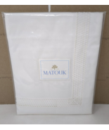 Matouk Italy King Pillow Sham White 600 Thread 100% Cotton Sateen Lace O... - £91.09 GBP