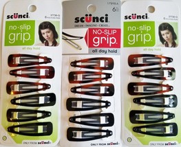 Scunci 2&quot; No-Slip GripNo Damage No Tangle Hair Clippies Metal Snap Clip 18 Clips - £7.02 GBP