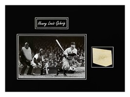 Lou Gehrig Original Autograph  Document Cut  Museum Framed Ready to Display - £2,610.70 GBP