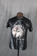 Vintage Graphic T-shirt - Wolf in Woods Full Wrap Graphic - Men&#39;s Medium - £38.91 GBP