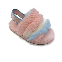 UGG Fluff Yea Slide Pride Stripes Slippers  Size 7 Ages 2-3 Pastel 1120115T - £33.25 GBP