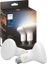 Philips - Hue BR30 Bluetooth 85W Smart LED Bulb (2-Pack) - White Ambiance - $76.99