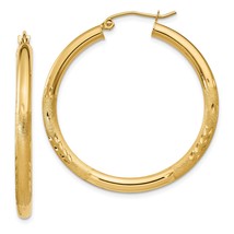 14K Gold Round Hoop Earrings Jewelry 37mm x 35mm - £161.54 GBP