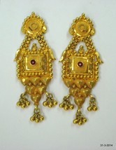 vintage antique 20k gold earring pair rajasthan india handmade earrings - £648.12 GBP
