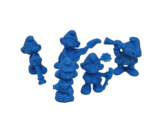 LOT OF 5 VINTAGE 1983 BLUE PLASTIC PROMOTIONAL SMURFS MINI 1&quot; FIGURES - £44.10 GBP