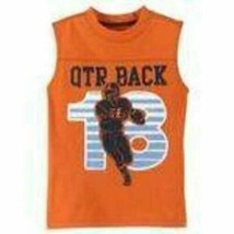 Boys Shirt Short Sleeve Oshkosh Tank Orange Quarterback Football Crew Te... - $8.91