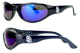 San Diego Padres MLB Black Frame Full Wrap Sunglasses Polycarb UV Mirror Lenses - £11.56 GBP