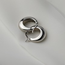 Silver Color Chunky Hoop Earrings for Women Punk Ear Jewelry New Wholesale - £9.59 GBP