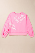 Pink Touch Down Rugby Football Embroidered Plus Size Sweatshirt - $26.24