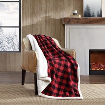 Throw Blanket, Reversible Sherpa Fleece Bedding, And Buffalo Plaid Home Decor - £28.92 GBP